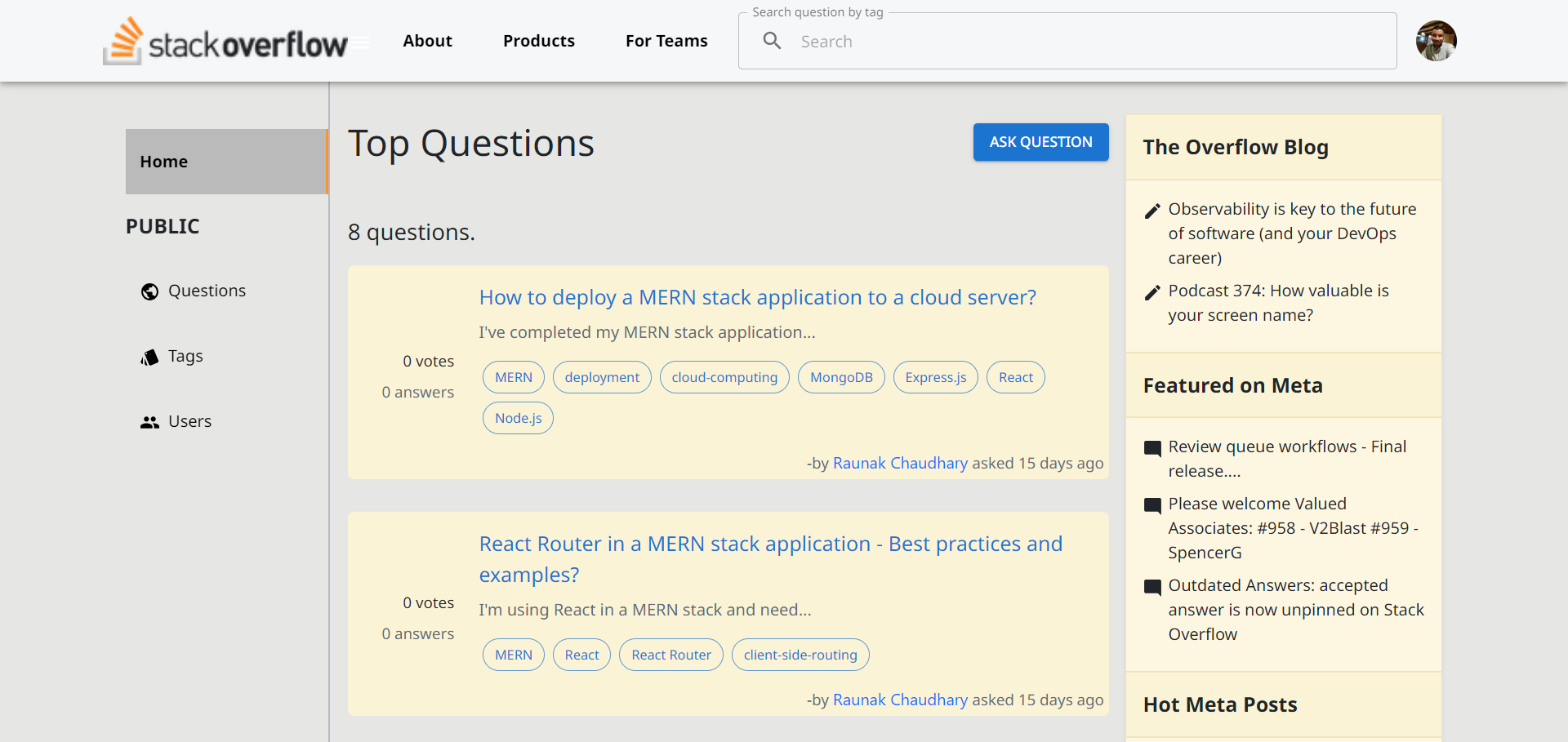Stack Overflow Clone